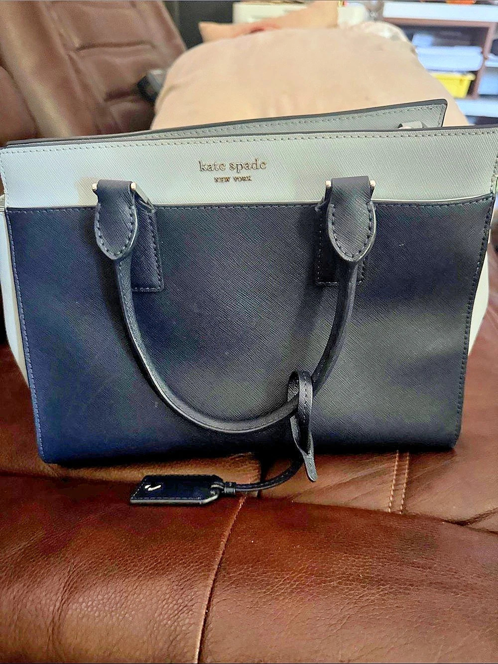 kate spade Two-Tone Satchel in Black & Gray